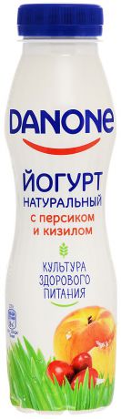 Danone Йогурт питьевой Персик кизил 2,1%, 270 г