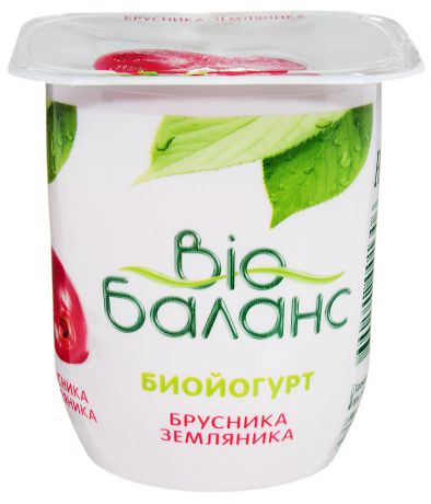 Био-Баланс Биойогурт густой обогащенный Брусника земляника 2,8%, 125 г