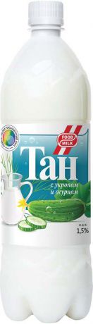 Food milk Тан с укропом и огурцом 1,5 %, 1 л