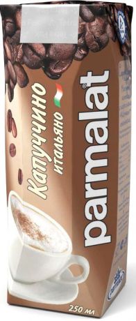 Parmalat Капучино ультрапастеризованный коктейль молочный с кофе и какао 1,5%, 0,25 л
