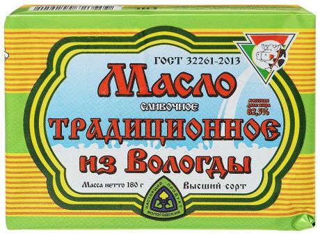 Из Вологды Масло сливочное Традиционное, 82,5%, 180 г