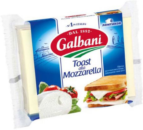 Galbani Сыр Моцарелла плавленый ломтики 45%, 150 г