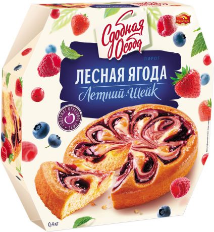 Черемушки Пирог Йогурт - шейк с начинкой лесная ягода , 400 г