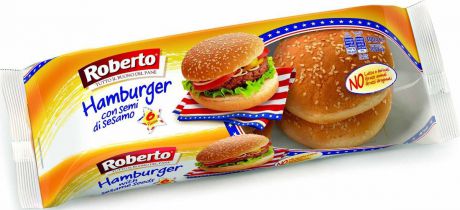 Roberto Булочки для гамбургеров с кунжутом 6 шт, 300 г