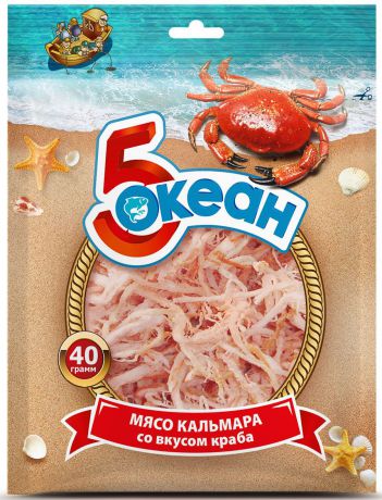5 Океан мясо кальмара со вкусом краба, 40 г