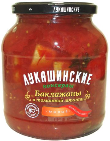 Лукашинские Баклажаны в томатной мякоти южные, 670 г