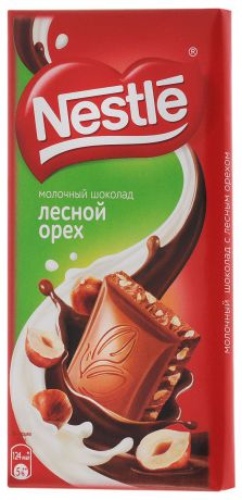 Nestle молочный шоколад с лесным орехом, 90 г