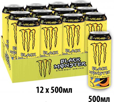 Напиток Black Monster Energy The Doctor энергетический, 12 шт по 0,5 л