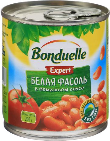 Bonduelle белая фасоль в томатном соусе, 200 г
