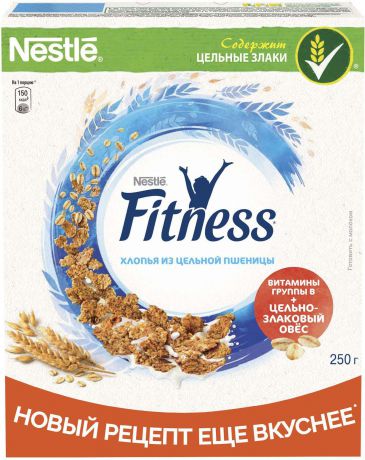 Nestle Fitness "Хлопья из цельной пшеницы" готовый завтрак, 250 г
