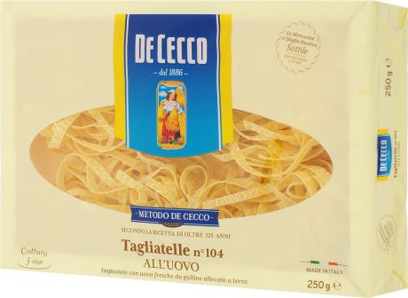 De Cecco паста тальятелле с добавлением яйца №104, 250 г