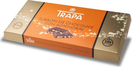 Молочный шоколад Trapa Turron, с цельным миндалем, 200 г