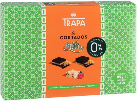 Набор шоколадных конфет Trapa Cortados Stevia, 115 г
