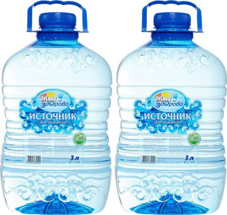 Вода Источник здоровой жизни питьевая негазированная, 2 шт по 3 л
