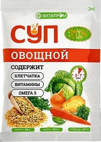 Суп быстрого приготовления Золотой Лен, овощной, 20 г
