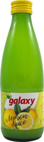Лимонный сок Galaxy 100%, стеклянная бутылка, 250 мл