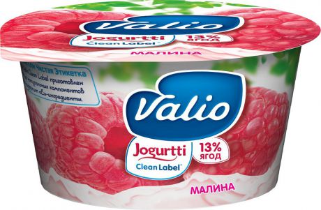 Йогурт с малиной 2,6% Valio, 180 г