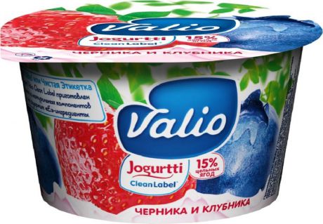 Valio Йогурт с Черникой и Клубникой 2,6%, 180 г