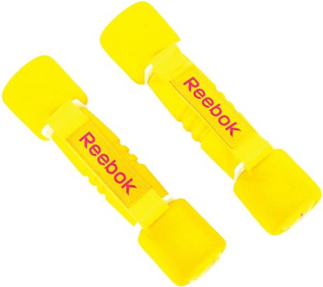 Гантель с мягкими накладками "Reebok", цвет: желтый, 1 кг, 2 шт