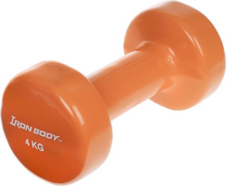 Гантель виниловая "Iron Body", цвет: оранжевый, 4 кг