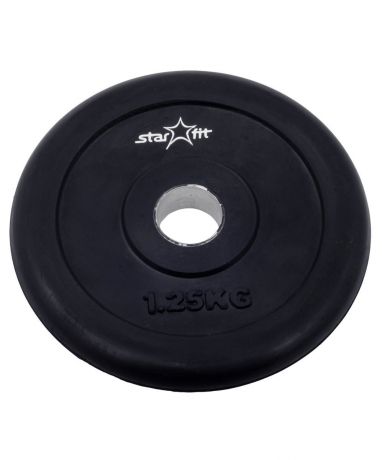 Диск обрезиненный Starfit "BB-202", посадочный диаметр 26 мм, 1,25 кг