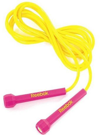 Скакалка "Reebok", цвет: желтый, лиловый, 3 м