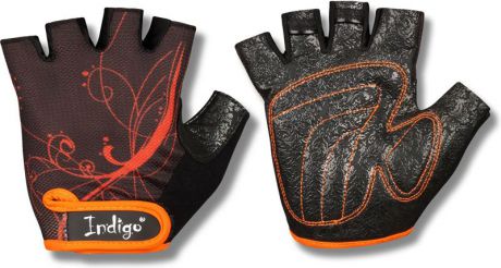 Перчатки атлетические "Indigo", цвет: черный, оранжевый. Размер M
