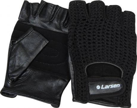Перчатки для фитнеса Larsen "NT503", цвет: черный. Размер S
