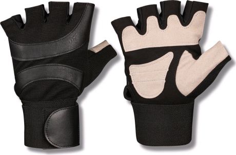 Перчатки для фитнеса Indigo "97838 IR", с широким напульсником, цвет: черно-белый, размер XL