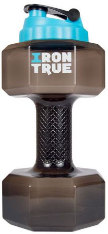 Бутылка-гантеля спортивная "Irontrue", цвет: черный, 2,2 л