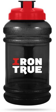 Бутылка спортивная "Irontrue", цвет: черный, красный, 2,2 л