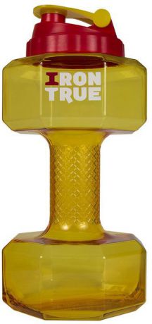 Бутылка-гантеля спортивная "Irontrue", цвет: желтый, 2,2 л