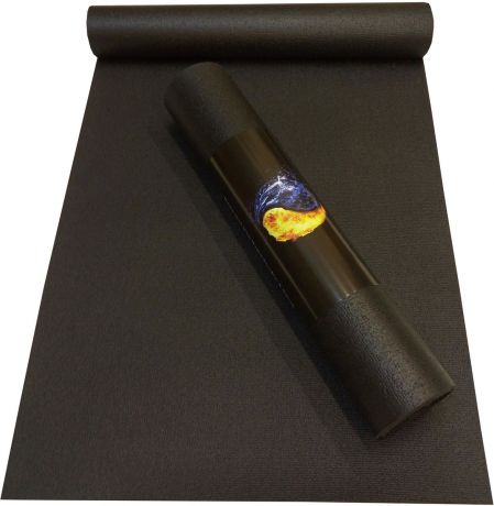 Коврик для йоги Ako-Yoga Yin-Yang Studio, цвет: черный, 185 х 60 х 0,45 см