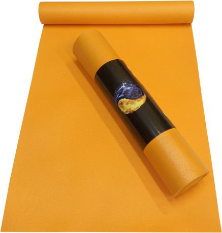 Коврик для йоги Ako-Yoga Yin-Yang Studio, цвет: оранжевый, 175 х 60 х 0,45 см