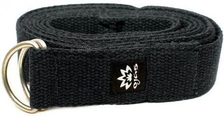 Ремень для йоги Ojas "Cotton Natural", цвет: черный, 4 х 240 см