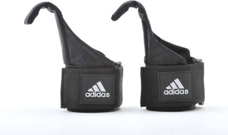Ремень для тяги Adidas Hook Lifting Straps, с крюком, цвет: черный