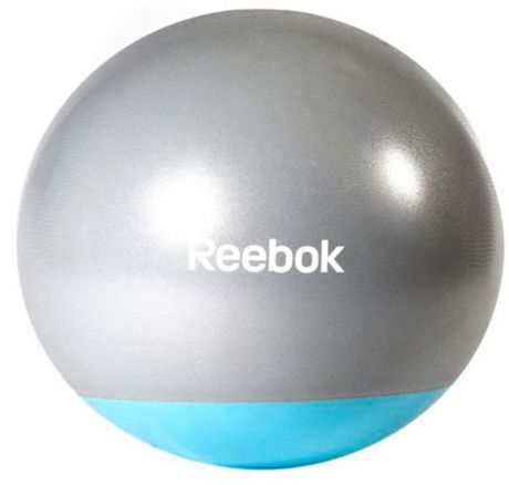Мяч гимнастический Reebok "Gymball Two Tone", антивзрыв, цвет: серый, голубой, диаметр 65 см