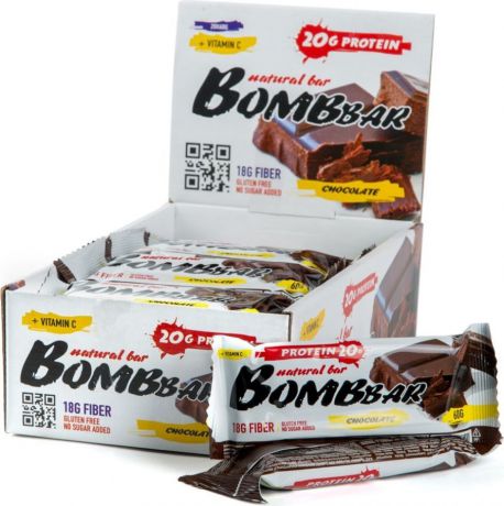 Батончик протеиновый "Bombbar", шоколад, 20 шт х 60 г