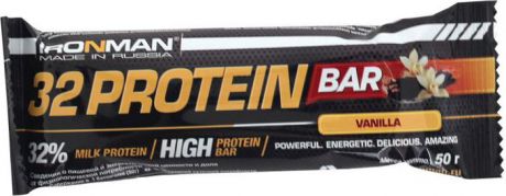 Батончик протеиновый Ironman "32 Protein", ваниль, темная глазурь, 50 г