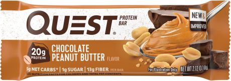 Батончик протеиновый Quest Nutrition "QuestBar", арахисово-шоколадная паста, 60 г