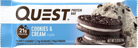 Батончик протеиновый Quest Nutrition "QuestBar", печенье и сливки, 60 г