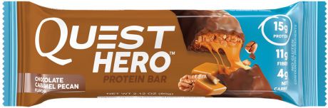 Батончик протеиновый Quest Nutrition "Quest Hero Bar Chocolate Caramel Pecan", 60 г