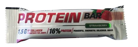 Батончик Ironman "Protein Bar", с коллагеном, клубника, белая глазурь, 50 г