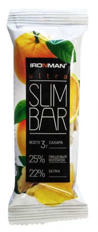 Батончик Ironman "Ultra Slim Bar", апельсин с имбирем, темная глазурь, 40 г