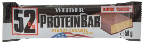 Батончик протеиновый Weider "52% ProteinBar", арахис-карамель, 50 г