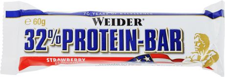 Батончик протеиновый Weider "32% Protein-Bar", клубника, 60 г