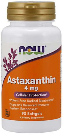 Витаминно-минеральный комплекс Now Foods Astaxanthin 4 мг, 60 мягких капсул