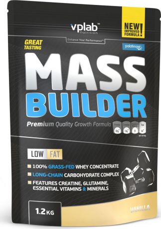 Гейнер VPLab "Mass Builder", ваниль, 1,2 кг