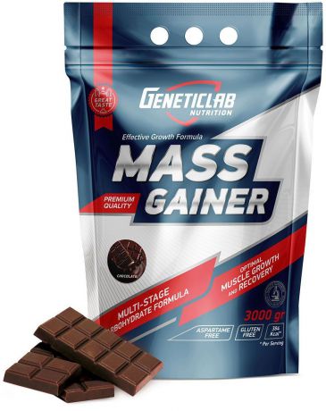 Гейнер Geneticlab "Mass Gainer", шоколад, 3 кг