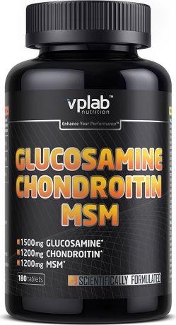 Глюкозамин и Хондроитин Vplab Glucosamine & Chondroitin & MSM, , 180 таблеток